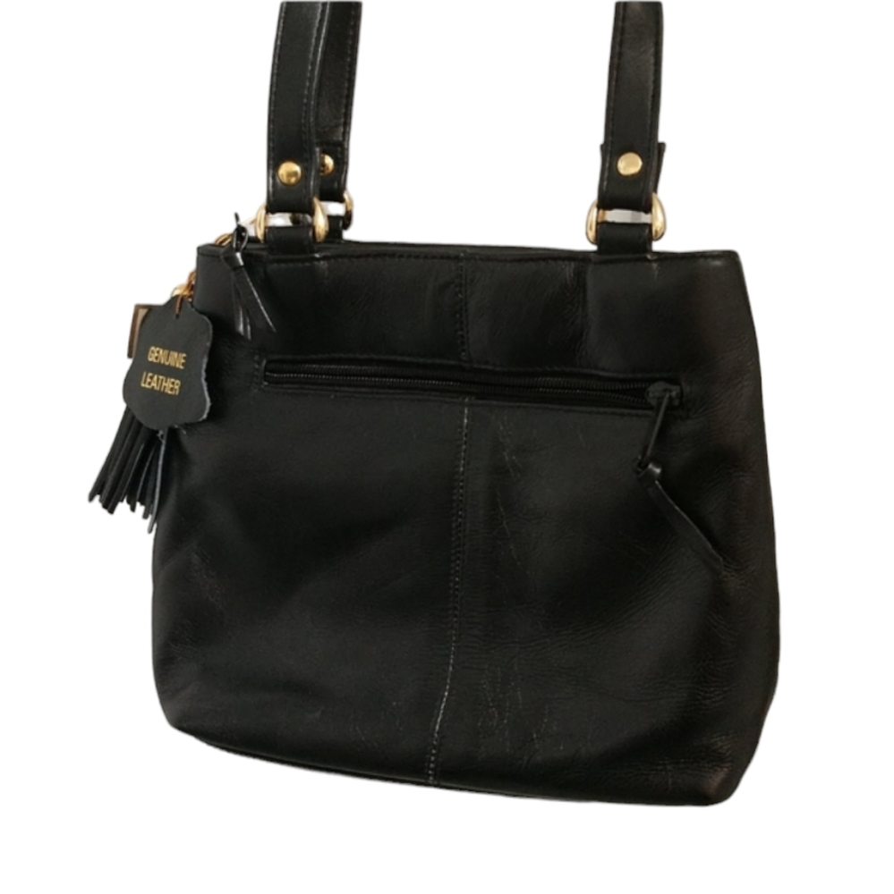 New Studio Imports Black Leather Crossbody Bag
